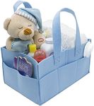 Sorbus Baby Diaper Caddy Organizer - Nursery Essentials Storage Bin for Diapers, Wipes & Toys, Newborn & Infant Portable Car Travel Storage Bag, Changing Table Organizer Gift (Blue)