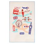 Hopop Air Filled Rubber Mat | Multipurpose Waterproof Mat for Baby Massage or Diaper Change | 100% Soft Natural Rubber Baby Floor/Crawling Mat | Foldable & Lightweight | Size 60x90cms | London-Blue