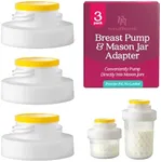 Nurse & Nourish [3 Pack] Mason Jar Breast Pump Adaptor for Spectra Breast Pump S1 & S2 Wide Mouth, for Maymom Flange Inserts & for Avent Pump Parts - Milk Transfer Breastfeeding Essentials