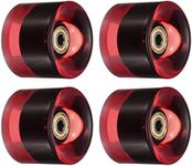 PATIKIL 60mm Longboard Wheels with Bearings ABEC-11, 4 Pack Street Wheels for Skateboards Cruiser Wheel Replacement 80A, Clear Red Golden