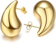 evoklo Teardrop Chunky Earrings for Women Trendy Hoop Earring Set Earring Dupes, Gold Earrings, Brass, No Gemstone