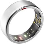 POBOVi Smart Ring - Sleep/Stress/HR Tracker - Size Before You Buy Sizing Kit - Up 5-7 Days Battery Life - Using Wireless Charging Case - No APP Subscription - iOS/Android Compatible (Sliver, Size 9)