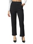 Litva Premium Women's Formal Trousers (Flexi-Waist | Wrinkle Resistant | Desk-To-Dinner) (30, Black) | Fit Type: Straight Fit