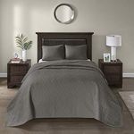 Madison Park Quebec Reversible Bedspread Set, King, Dark Grey