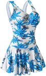 AONTUS Women's One Piece Hawaiin Swimsuits Tummy Control Swimwear Plus Size Bathing Suits for Women