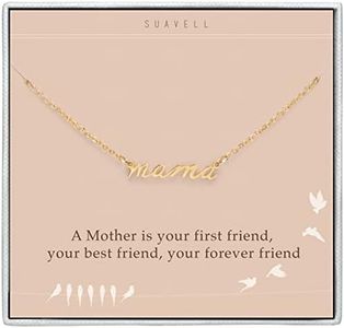 Suavell Mama Necklace - Gold Dipped Momma Necklace for Women - Expecting Mom Gift - For New Mom or Mother to Be - Mama Gifts for Expecting Mothers - New Mommy Present - Mom Jewelry Mother’s Day Gift,
