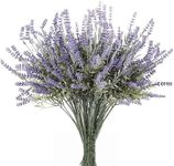 Butterfly Craze Artificial Lavender 8-Piece Bundle – Lifelike Faux Silk Plants for Crafting or Home Decor – Great for Pairing With Other Fake/Dried Flowers like Purple Roses to Create Wedding Bouquets