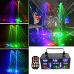 Proffessional DJ Lights for Party, 21 Lens RGB UV Disco Strobe Stage Lighting Indoor Support DMX 512 Sound Activated with Remote Control Club Light for Home Parties Birthday,Christmas