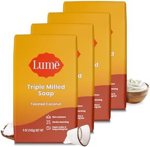 Lume Triple Milled Soap - Rich Moisture & Gentle Cleansing - Paraben Free, Phthalate Free, Skin Safe - 5 ounce (Pack of 4) (Toasted Coconut)