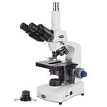 AmScope T340B-DK-LED Siedentopf Trinocular Compound Microscope, 40X-2000X Magnification, Brightfield/Darkfield, WF10x and WF20x Eyepieces, LED Illumination, Abbe Condenser