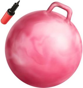 WALIKI Hopper Ball For Kids Ages 3-6 (Hippity Hop Ball, Hopping Ball, Bouncy Ball With Handles, Sit & Bounce, Kangaroo Bouncer, Jumping Ball, 18 Inches, Hurricane Pink, Pump Included)