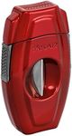 Xikar VX2 V-Cut Cigar Cutter, Up to 70 Ring Gauge, Built-in 64RG Bowl, Stainless Steel Blades, Attractive Gift Box, Ergonomic Design, Secure-Lock, Spring-Loaded, Daytona Red