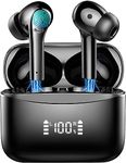 Wireless Earbuds, Bluetooth Headphones 5.3 Deep Bass Stereo Ear Buds Built-in Microphone 42H PlayBack Sport Earphones with LED Display IPX7 Waterproof Touch Control in-Ear Ear buds for Phone Laptop