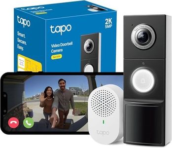 Tapo D235 Video-Türklingel Akku/Festverdrahtet (Video Doorbell) | Türklingel mit Kamera, 2K 5MP, Farbe Nachtsicht, 180° ultrabreiten Sichtfeld, 10000 mAh Nicht entfernbarer Akku, Mit Chime, Alexa