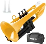 PAMPET SEA LION Professional Plastic Bb Trumpet Standard Trumpets Trumpet Set for Student Beginner Bb Trumpet Instrument (Yellow)