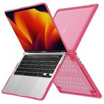 MacBook Pro 13 inch Case, DMaos Crystal Shell Slim Armor Sleeve Shock Absorption Antiskid Cover, Premium for Mac Pro 13'' 2016-2022 - Pink