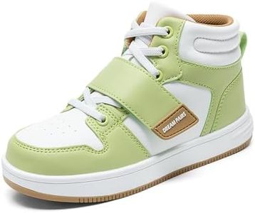 DREAM PAIRS Boys Girls High Top Sneaker LilLegends Skyhigh Basketball Shoes,Size 12 Little Kid,Green,Freestyle-K