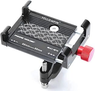 YELLOWFIN Claw-Grip Aluminium Alloy Bicycle | Cycle | Motorcycle | Bike Mobile Phone Holder Mount Stand Cradle for Handlebar | Maps and GPS Navigation (Mini, Black)