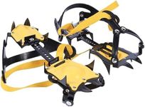 Linist 10-Tooth Stainless Steel Crampons, Ice Traction Cleats Comfortable Non-Slip Mat Ice Traction Cleats are Suitable for Climbing, and Hiking. (Color : Yellow)