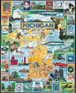 White Mountain Puzzles Best of Michigan - 1000 Piece Jigsaw Puzzle