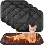 Clysee 4 Pack Self Heating Cat Pad Self Warming Dog Mat Reflects Body Heat Extra Warm Thermal Pet Pad Washable Dog Cat Bed Crate Bed Mat Blanket for Outdoor and Indoor Pet (Black,16 x 20 Inch)