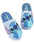 Disney Lilo And Stitch Slippers for Women | Ladies Slip On Blue Stitch Character Kidult Merchandise House Loafers Gift for Her