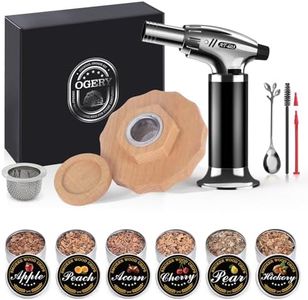 OGERY Cocktail Smoker Kit with Torch - 6 Flavors Wood Chips, Whiskey Smoker Kit, Old Fashioned Drink Smoker Infuser Kit, Birthday Bourbon Whiskey Gifts for Men, Dad, Husband (No Butane)