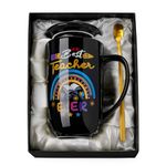 Teacher Gifts - Teacher Appreaciation Gifts - Best Teacher Ever - Unique Birthday Gifts Ideas for Teacher - Teacher Day's Gifts, Retirement Gifts for Teacher - Large Porelain Coffee Mug 18oz