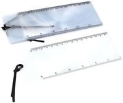 sourcing map 6 Pcs Bookmark Ruler Magnifier Fresnel Lens 3x Magnifying Sheet