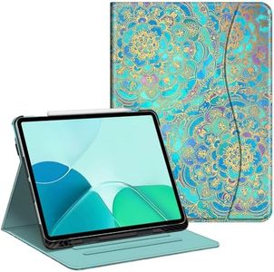 Fintie Folio Case for iPad Air 13-inch (M2) 2024, Multi-Angle Viewing Protective Stand Cover with Pencil Holder & Pocket, Auto Sleep/Wake, Shades of Blue