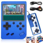 Seyaom Retro Handheld Game Console, Portable Retro Video Games Consoles 500 Classical FC Games, 3-Inch Screen, 400 mAh Rechargeable Battery, Support TV & 2 Players (Blue)