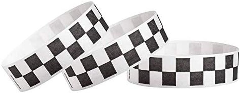 500 WristCo Black Checkered/Checks Tyvek Wristbands for Events - Comfortable Tear Resistant Paper Bracelets ID Wrist Bands for Concerts Festivals Admission Party Identification