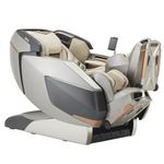 ROTAI Luxury 4D Fullbody Massage Chair with Heat Large Sport Massage Reliner Dual-Leg with Independent Movement Programs Massage Chair for Home Family Gift (Sliver)