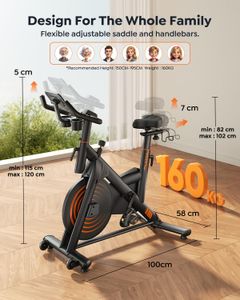 Burever Exercise Bike for Home Gym – LCD, App, 15kg Flywheel, 160kg Capacity