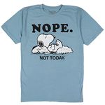 Peanuts Men's Snoopy Dog Dad Donut and Coffee Graphic T-Shirt, Slate Blue, Small