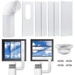 Upgrade Portable AC Window Vent Kit with 5.9Inch Exhaust Hose(79Inch Length),Portable Air Conditioner Window kit,Adjustable Length 17" to 61" for Vertical & Horizontal Sliding Window