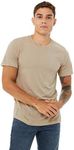 Bella Canvas Men's Triblend Crew Tee, Tan Triblend, Large