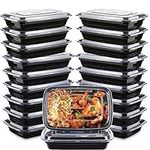 [20 Pack] Meal Prep Containers Reusable 1 Compartment, Microwave, Freezers & Dishwashers Safe - BPA Free Reusable Food Storage Containers with Lids - Stackable Salad Lunch Box