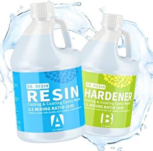 Clear Epoxy Resin Kit 1 Gallon, 2 Part Resina Epoxica for Countertop Wood Table Bar top, Self-Leveling Food Safe Crystal Casting Resin Coat for Crafts Art Jewelry Tumbler Coasters Tabletop DIY