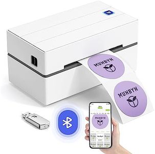 MUNBYN Stampante Termica Etichette Bluetooth, Stampante Etichette Spedizione 4x6, Stampante di Etichette Postali per Aziende, Compatibile con Shopify Ebay Amazon DHL DPD, 130B Bianco