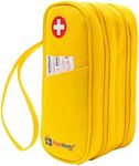 PracMedic Bags Diabetes Travel Case- 2 Tier Epipen Carrying Case for Epi Pens or Epipen Trainer, Auvi Q, Inhaler & Spacer, Diabetic Supplies & First Aid - Insulated Medicine Travel Bag (Yellow)