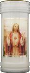 Sacred Heart of Jesus Pillar Candle & Gold Foil Highlights