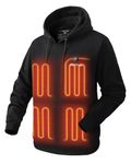 Venustas Pullover Heated Hoodie with Battery Pack 7.4V for Unisex with 5 Heating Zones, Heated Sweatshirt for Men and Women Black