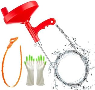 Forlivese Drain Auger,25Ft Plumbing Snake,Heavy Duty Toilet Snake Drain Clog Remover for Bathroom Sink,Kitchen Cleaning,Comes with Gloves and 1 Pack Plastic Hair Snake