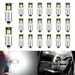 Defvnsy T4W BA9S 53 LED Bulb, 12V White T11 53 57 Bulbs Single Contact Bayonet, 5SMD 5050 Car Bulb Replacement for Side Marker Light RV Boat Navigation Light Dome Light Map Light License Plate Light