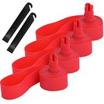 QitinDasen 4Pcs Premium PVC Bike Tire Rim Tape, 700C Bicycle Inner Tube Protection Pad, Mountain Bike Tire Liner, Anti Puncture Wheel Rim Tape, With 2 Pcs Bike Tire Lever (Red)