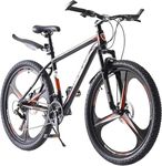 LSBIKE Mountain Bike 26in 27.5In 3 Spoke Wheels Bicycle 21 Speed Drivetrain Bike Mountain bicycle for Adult Men Dual Suspension Hardtail Bicycle Women Sport Cycling Bike (Black Red, 26inch)