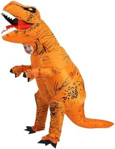 Inflatable Dinosaur Costume Kids, Durable T-REX Costume for Halloween,Brown