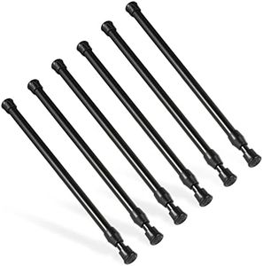 6Pcs Tension Rod, Goowin 25-40cm Tension Rods for Windows, No Drilling Rustproof Spring Adjustable Tension Curtain Rod for Doors, Windows, Wardrobe Bars, Drying Support Rods (Black)