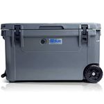 Blue Coolers Ark Series with Wheels 110 Quart, Roto-Molded Ice Cooler | Large Ice Chest Holds Ice up to 10 Days | (Gray)